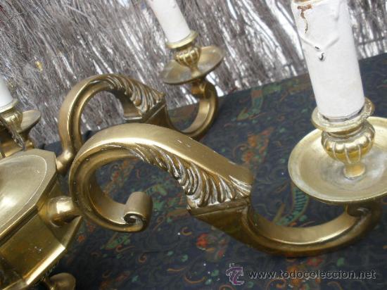 Antig&uuml;edades: PRECIOSA LAMPARA DE BRONCE.SEIS BRAZOS. - Foto 5
