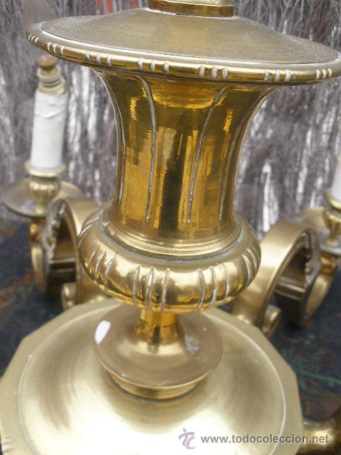 Antig&uuml;edades: PRECIOSA LAMPARA DE BRONCE.SEIS BRAZOS. - Foto 8