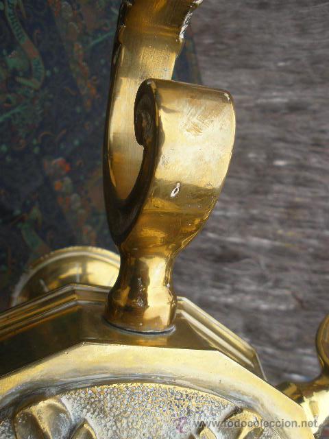 Antig&uuml;edades: PRECIOSA LAMPARA DE BRONCE.SEIS BRAZOS. - Foto 12