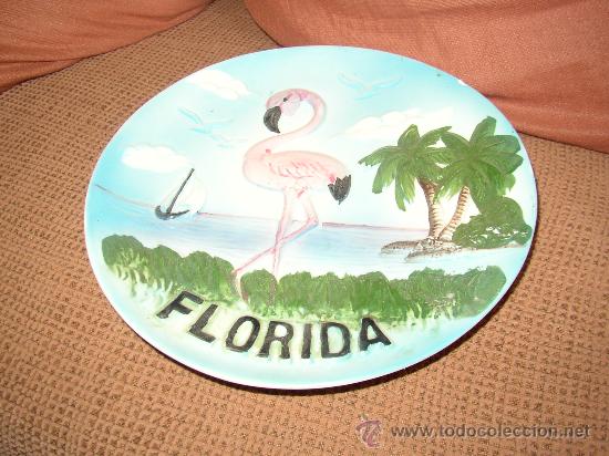 Antig&uuml;edades: PLATO CER&Aacute;MICA FLORIDA, CON SE&Ntilde;A, 20 CMS. - Foto 1