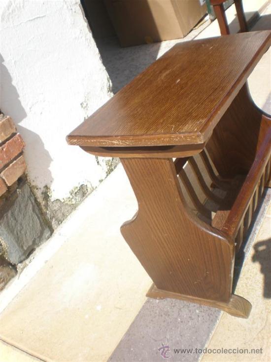 Antig&uuml;edades: revistero de madera de roble holandes - Foto 3