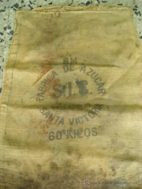 Oggetti Antichi: SACO FABRICA DE AZUCAR S.I.C VALLADILID SANTA VICTORIA  60 KILOS