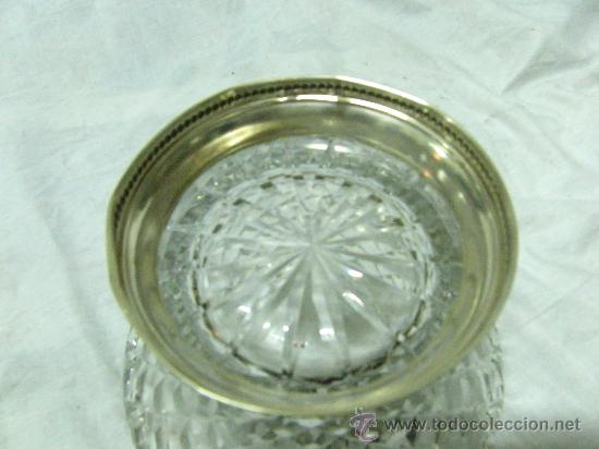 Antig&uuml;edades: FRUTERO CRISTAL TALLADO, BASE DE PLATA - Foto 2
