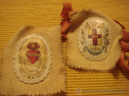 Antig&uuml;edades: ANTIGUO ESCAPULARIO  DE SAGRADO CORAZON - Foto 1