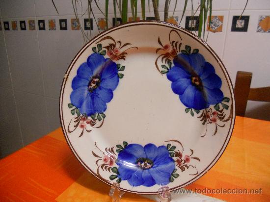 Antig&uuml;edades: PLATO ANTIGUO PINTADO A MANO. - Foto 1