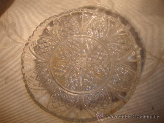 Antiques: ANTIGUO PLATITO DE cristal prensado, murcia, DE LOS A&Ntilde;OS 40