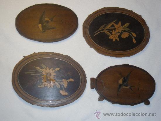 Antig&uuml;edades: PLACAS DE MADERA TARACEADAS DEL XIX - Foto 6