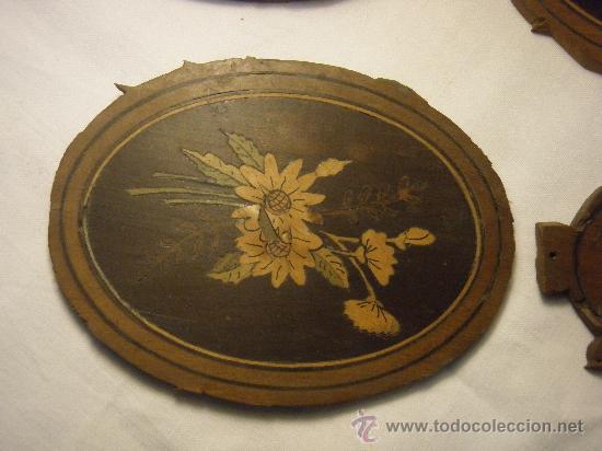 Antig&uuml;edades: PLACAS DE MADERA TARACEADAS DEL XIX - Foto 4