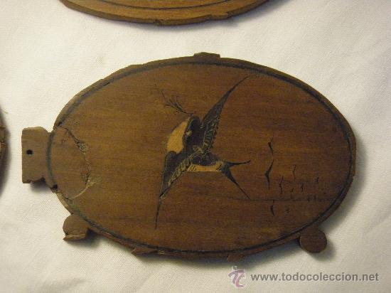 Antig&uuml;edades: PLACAS DE MADERA TARACEADAS DEL XIX - Foto 5