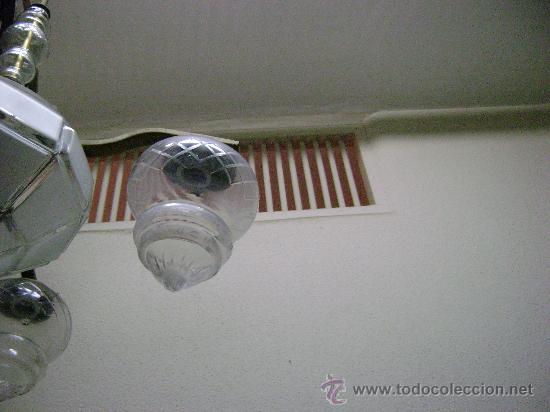 Antig&uuml;edades: LAMPARA EN CRISTAL Y METAL DE CINCO GLOBOS - Foto 4