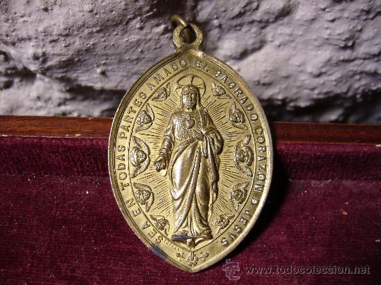 Antig&uuml;edades: Medalla antigua del sagrado coraz&oacute;n - Foto 1