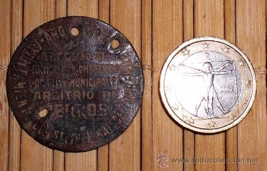 Antig&uuml;edades: Matricula de perro 1929 Torrenueva - Foto 1