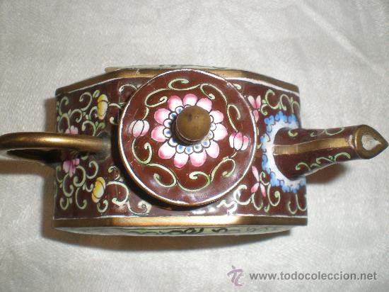 Antig&uuml;edades: tetera en esmalte cloisonne - Foto 2