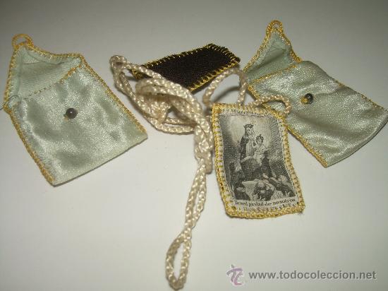 Antig&uuml;edades: ANTIGUO ESCAPULARIO DE TELA CON FUNDAS DE SEDA. - Foto 2