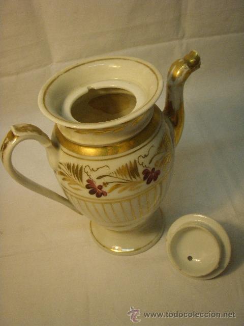 Antig&uuml;edades: CAFETERA FRANCESA DE PORCELANA IMPERIO - Foto 3