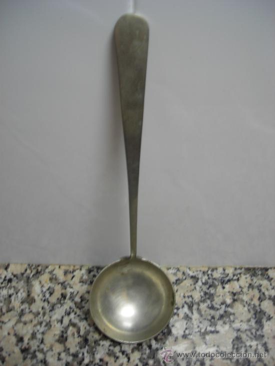 Antig&uuml;edades: ANTIGUO CUCHARON DE ALPACA MARCA  PORKET - Foto 1