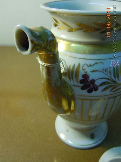 Antig&uuml;edades: CAFETERA FRANCESA DE PORCELANA IMPERIO - Foto 10