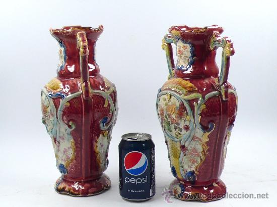 Antigüedades: Pareja de jarrones modernistas 1900s. de cerámica, 31 cm de altura. - Foto 6 - 27230308