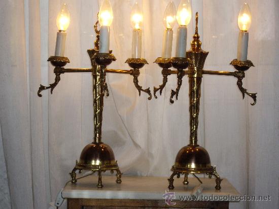 Antig&uuml;edades: DOS LAMPARAS DE MESA ESTILO MODERNISTA - Foto 1