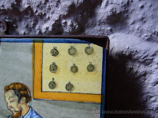Antig&uuml;edades: Azulejo antiguo relojero reloj - Foto 3