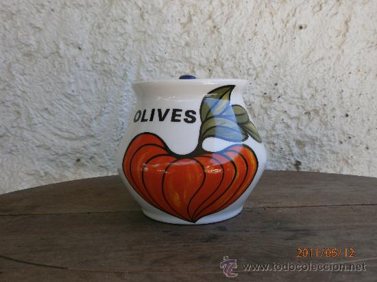 Antig&uuml;edades: RECIPIENTE. PARA  OLIVAS  MARCA EN LA BASE. ISARD - Foto 1