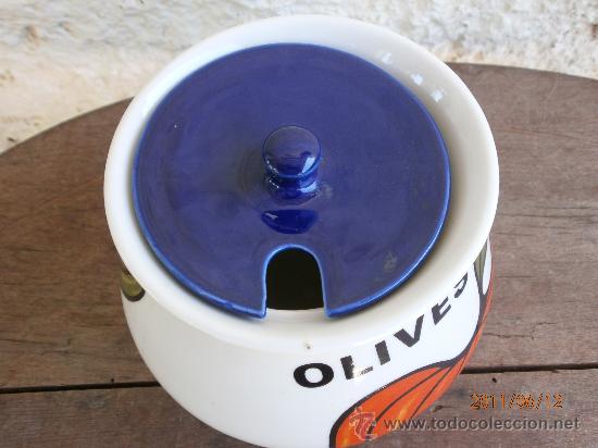 Antig&uuml;edades: RECIPIENTE. PARA  OLIVAS  MARCA EN LA BASE. ISARD - Foto 3