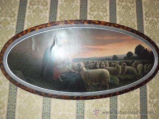 Antig&uuml;edades: Marco modernista ovalado con lamina - Foto 1