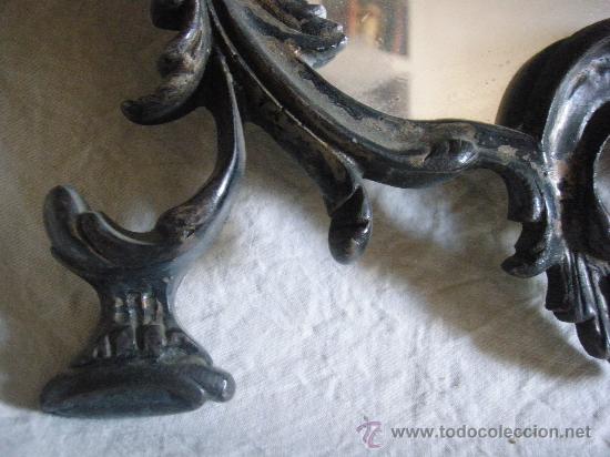 Antig&uuml;edades: ESPEJO CORNUCOPIA DE METAL PLATEADO ESTILO ROCOCO - Foto 8