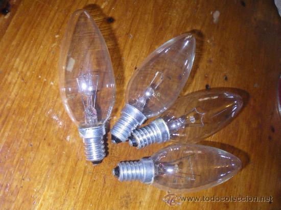 Antig&uuml;edades: 4 BOMBILLAS DE VELA A 125 V. - Foto 1