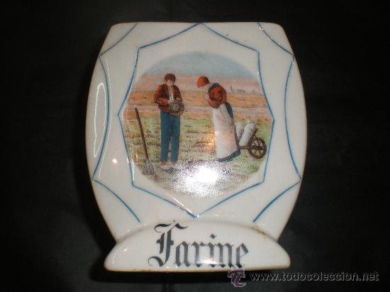 Antig&uuml;edades: tarro de porcelana farine - Foto 1