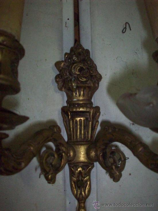 Antig&uuml;edades: APLIQUE EN BRONCE DE PARED - Foto 2