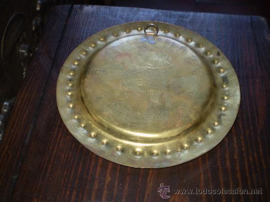 Antig&uuml;edades: PLATO DE COBRE MARROQUI CON PUNZON - Foto 2