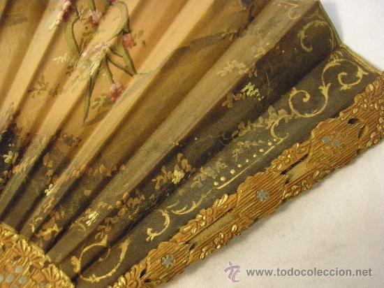 Antig&uuml;edades: ABANICO PINTADO A MANO PARA RESTAURAR - Foto 2