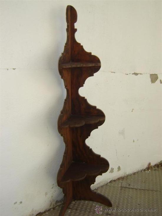 Antigüedades: esquinera de repisa en madera - Foto 2 - 27972876