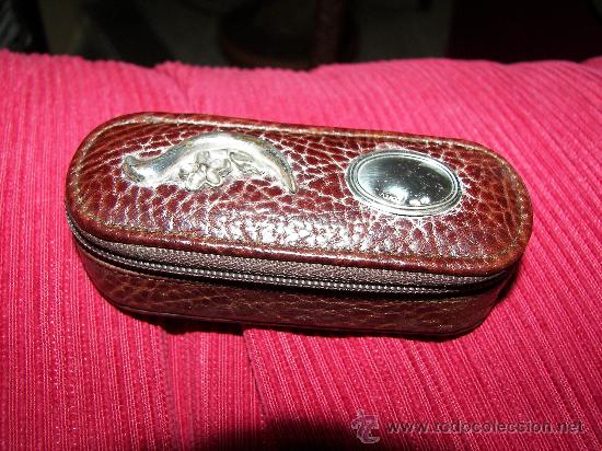 Antig&uuml;edades: porta pintalabios de cuero y plata - Foto 2