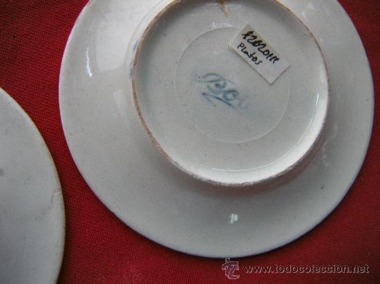 Antig&uuml;edades: 2 PLATOS EN MINIATURA CASA DE MU&Ntilde;ECA - Foto 3