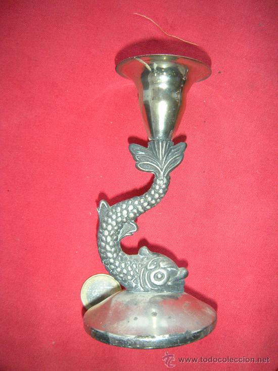 Antig&uuml;edades: CANDELABRO CANDELERO CON FORMA DE PEZ. - Foto 3