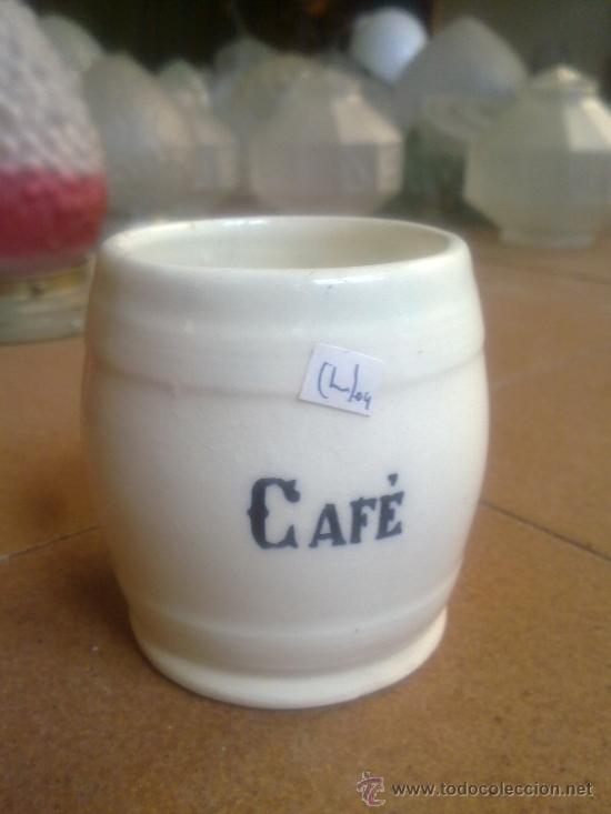 Antig&uuml;edades: bote o tarro de Caf&eacute;. Ideal para decorar la cocina. 8,50 cm de altura.