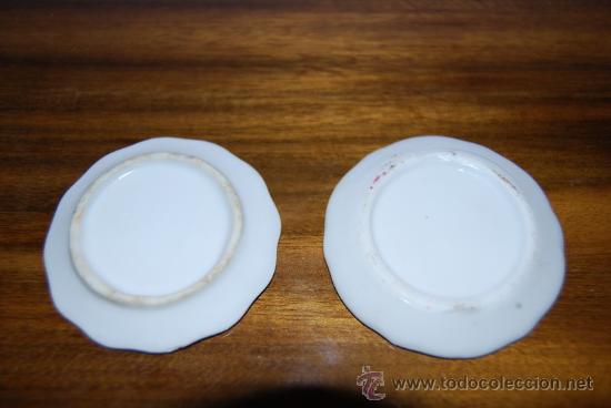 Antig&uuml;edades: PAREJA DE PLATITOS DE PORCELANA - Foto 4