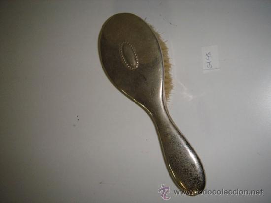 Antig&uuml;edades: Cepillo de lat&oacute;n plateado. - Foto 2