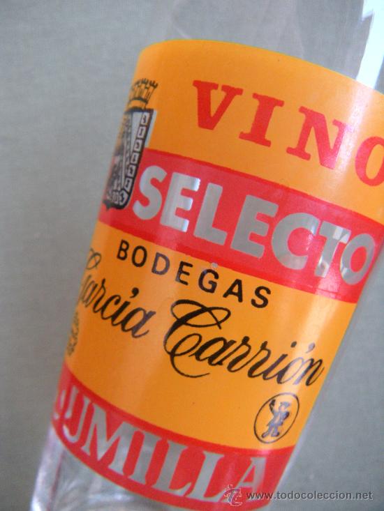 Antiquit&eacute;s: ANTIGUO VASO DE VINO SELECTO BODEGAS GARC&Iacute;A CARRI&Oacute;N, JUMILLA - MURCIA