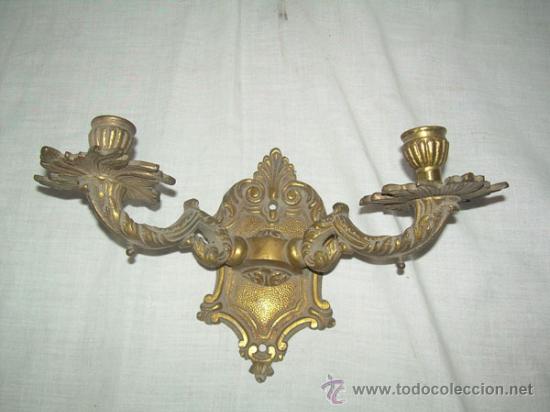Antig&uuml;edades: ANTIGUO APLIQUE DE BRONCE CON DOS BRAZOS DE PARED - Foto 1
