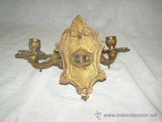 Antig&uuml;edades: ANTIGUO APLIQUE DE BRONCE CON DOS BRAZOS DE PARED - Foto 2