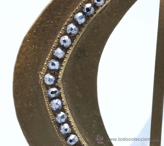 Antig&uuml;edades: Hebilla cinturon en bronce dorado y marquesitas finales S XIX - Foto 3