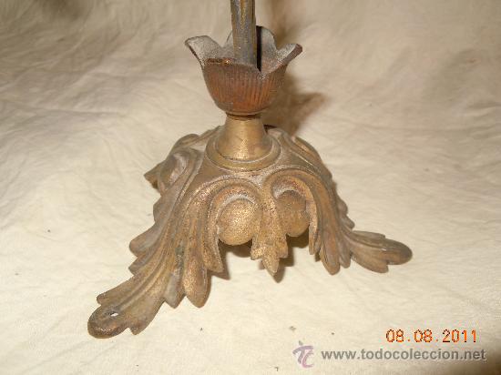 Antig&uuml;edades: CANDELABRO DE BRONCE 3 VELAS FINALES XIX - Foto 3