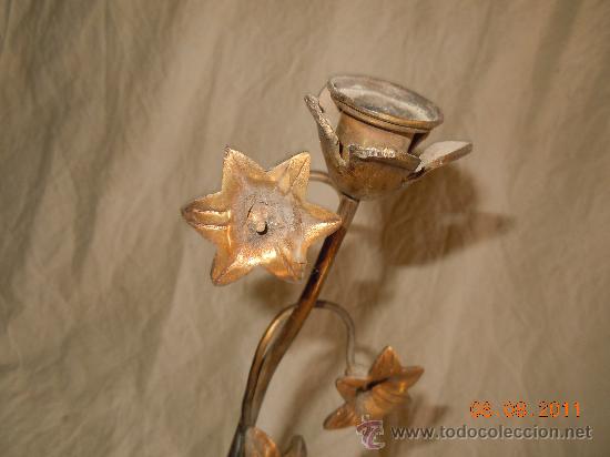Antig&uuml;edades: CANDELABRO DE BRONCE 3 VELAS FINALES XIX - Foto 4