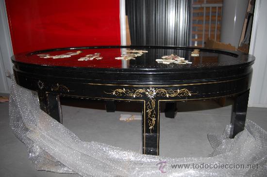 Antig&uuml;edades: mesa china con marfil - Foto 2