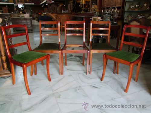 Antig&uuml;edades: A restaurar !CINCO SILLAS EN CEREZO REF.4937 - Foto 1