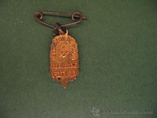Antig&uuml;edades: Virgen de Fatima.Antigua Medalla. - Foto 2