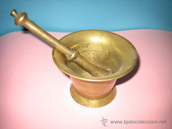 Antig&uuml;edades: MORTERO ALMIREZ DE BRONCE MUY ANTIGUO S. XIX - Foto 1
